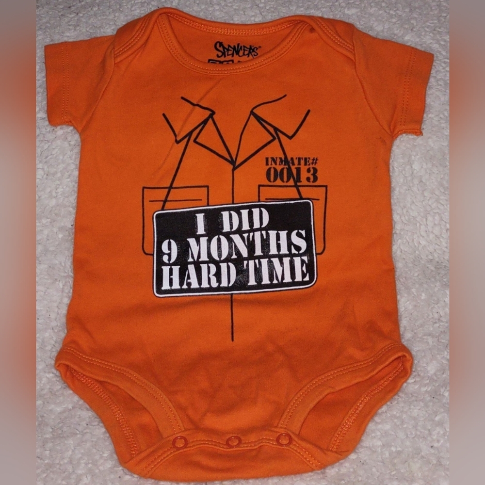 Spencer's Orange Baby Onesie Size 12M
